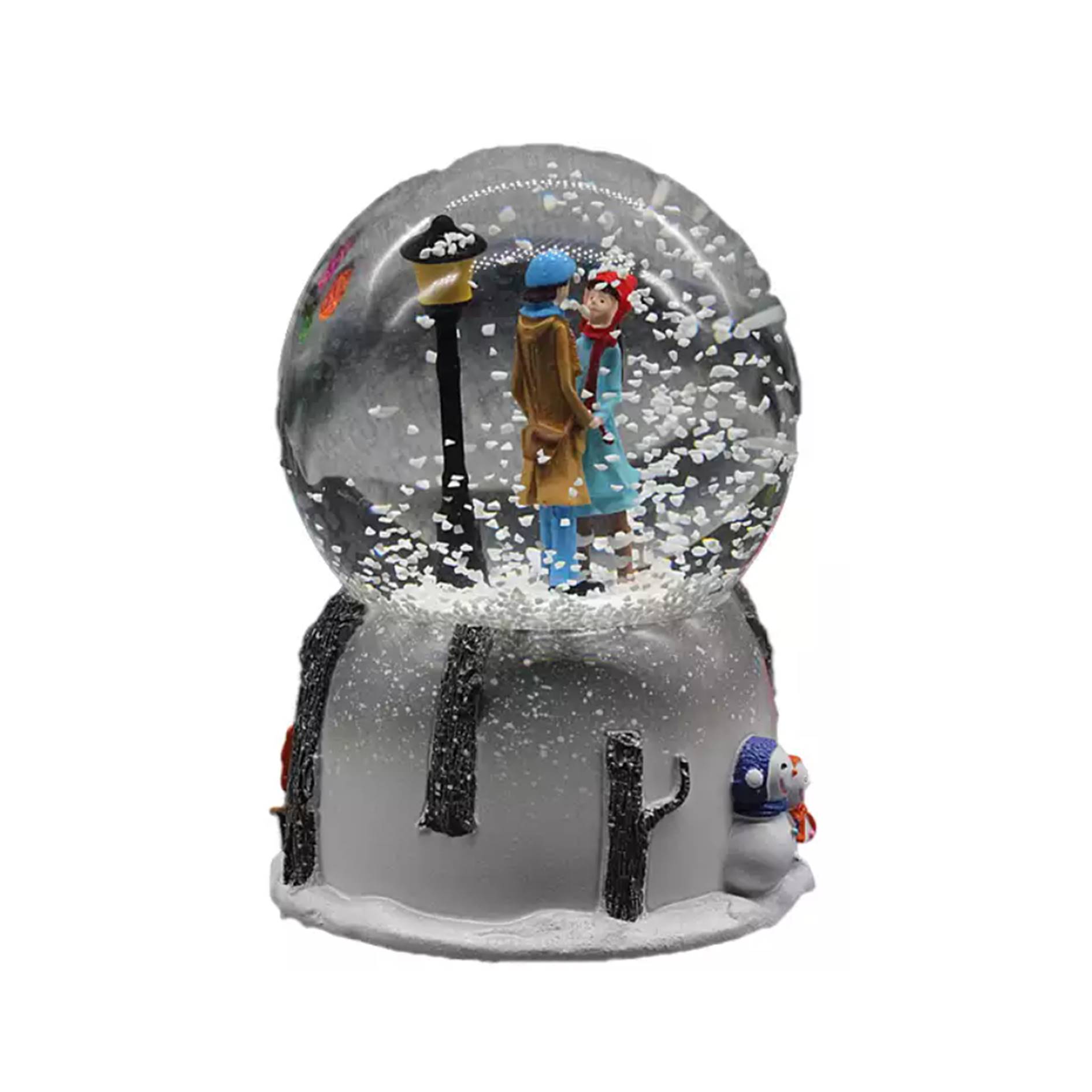 Custom Winter Couple Glass Snow Globe 2