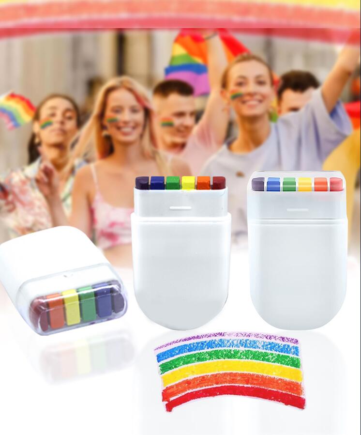 6 Colors Rainbow Stripe Face Body Paint for Celebration party 1