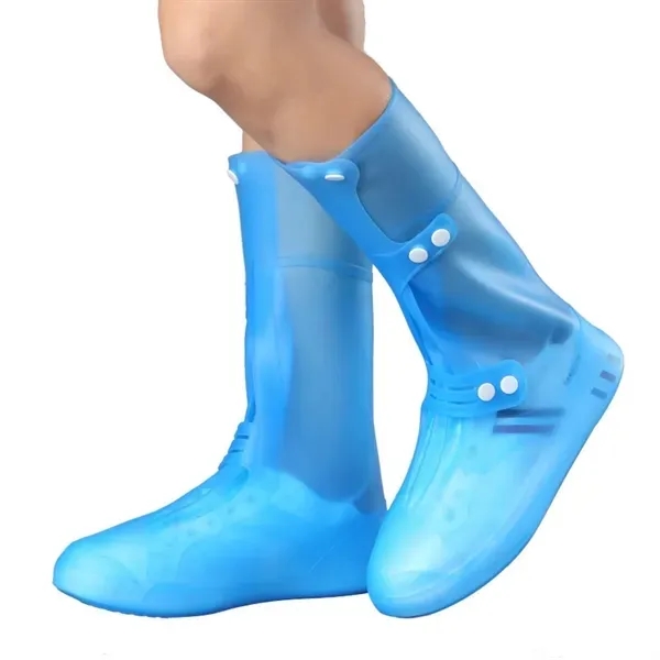 High-Cut Waterproof Shoe Covers with Triple Buckle Design 2