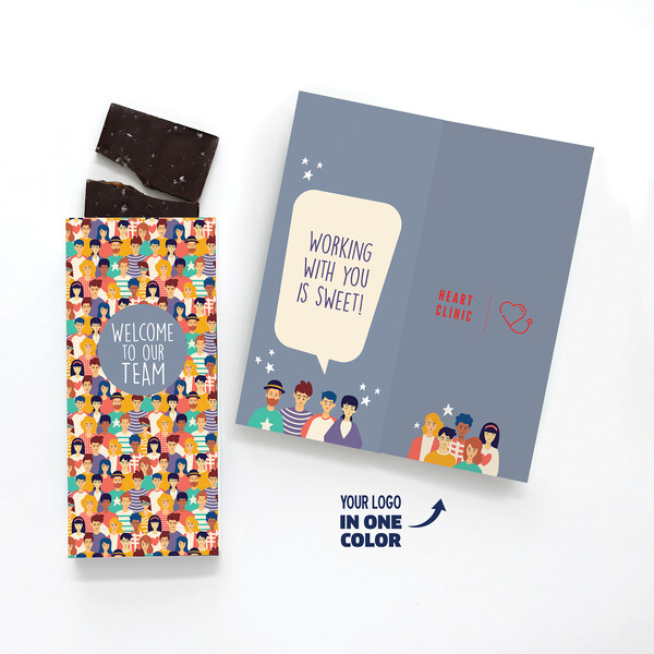 One Color Foil-Stamped Stock Gratitude Sweeter Cards with Sea Salt Caramel Chocolate Bar