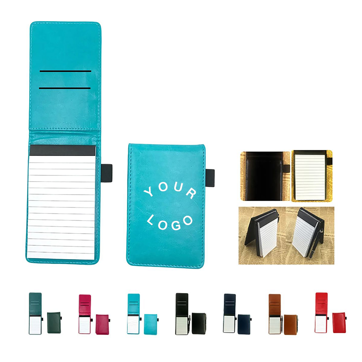 Memo Pad PU Leather with Pen and Card Slots 8