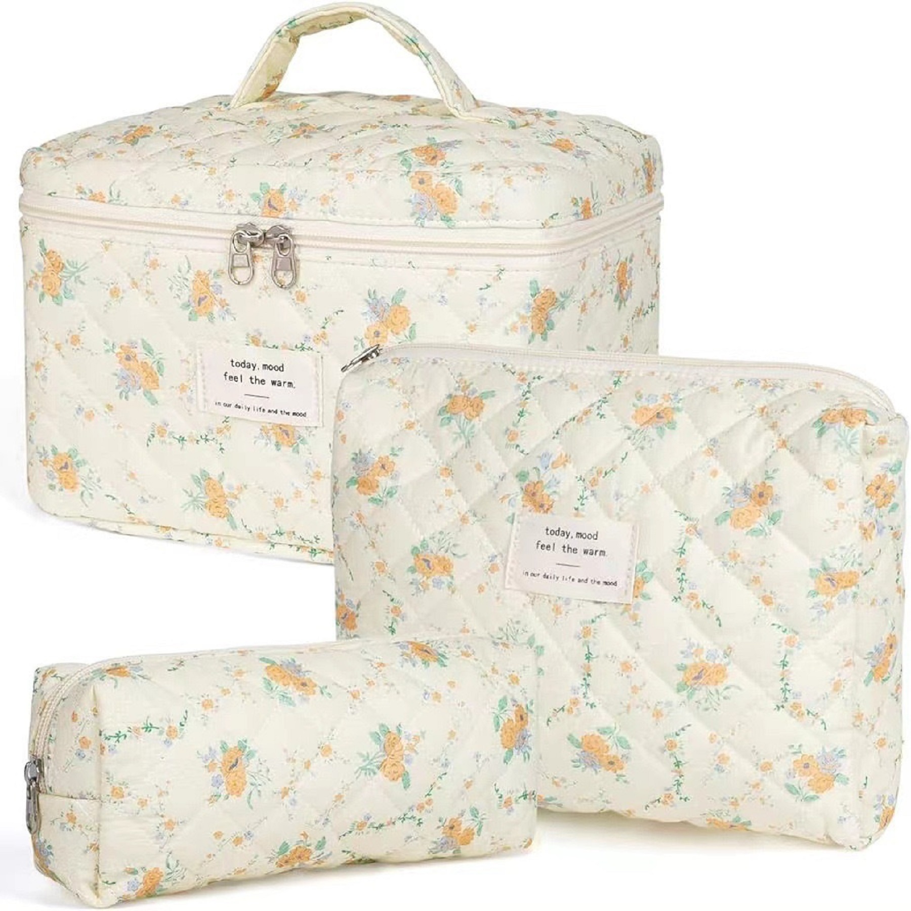 3 Pack Cotton Makeup Bag Set 5