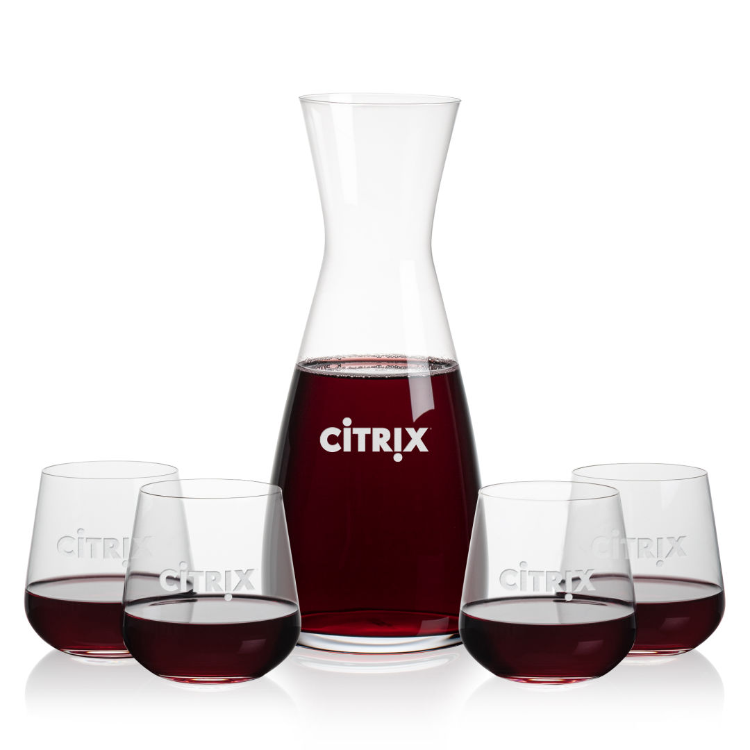 Portofino Carafe & Howden Stemless Wine 4