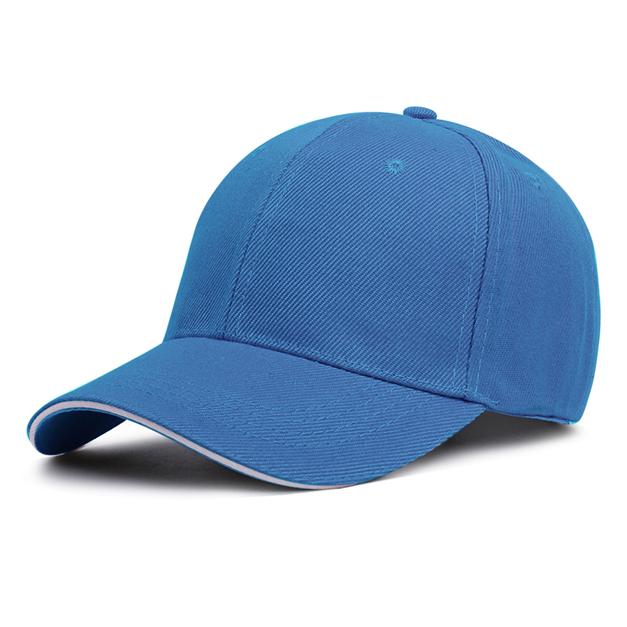 Stock Solid Color Poly Twill 6-Panel Baseball Cap w/ 9