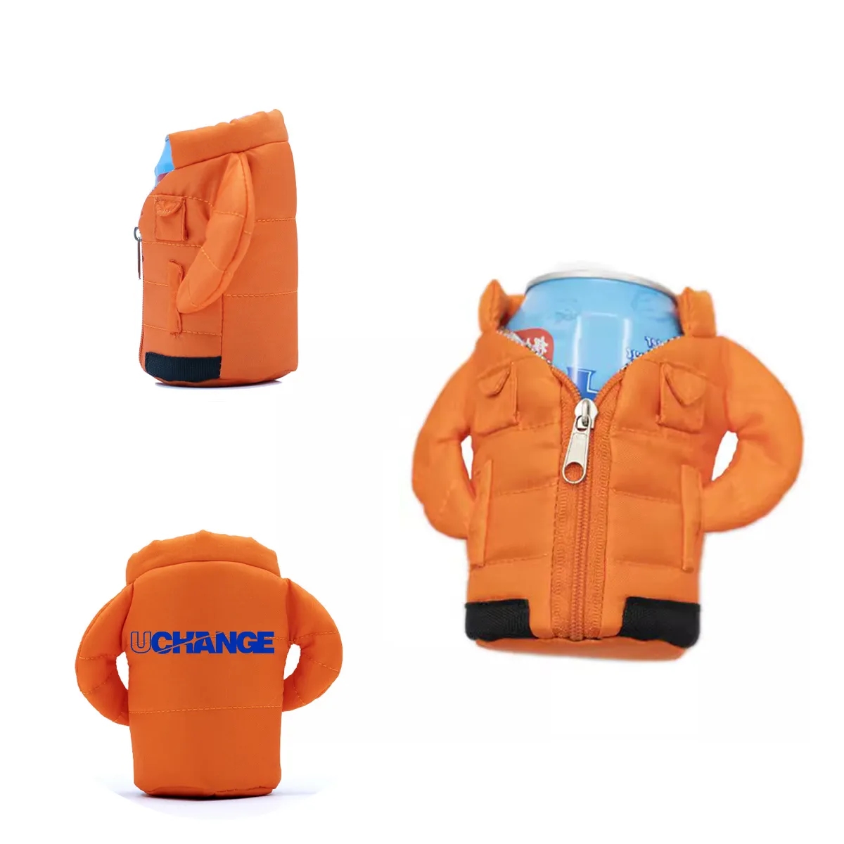 Puffer Jacket Can Cooler Insulated Sleeve 12 Oz. 4