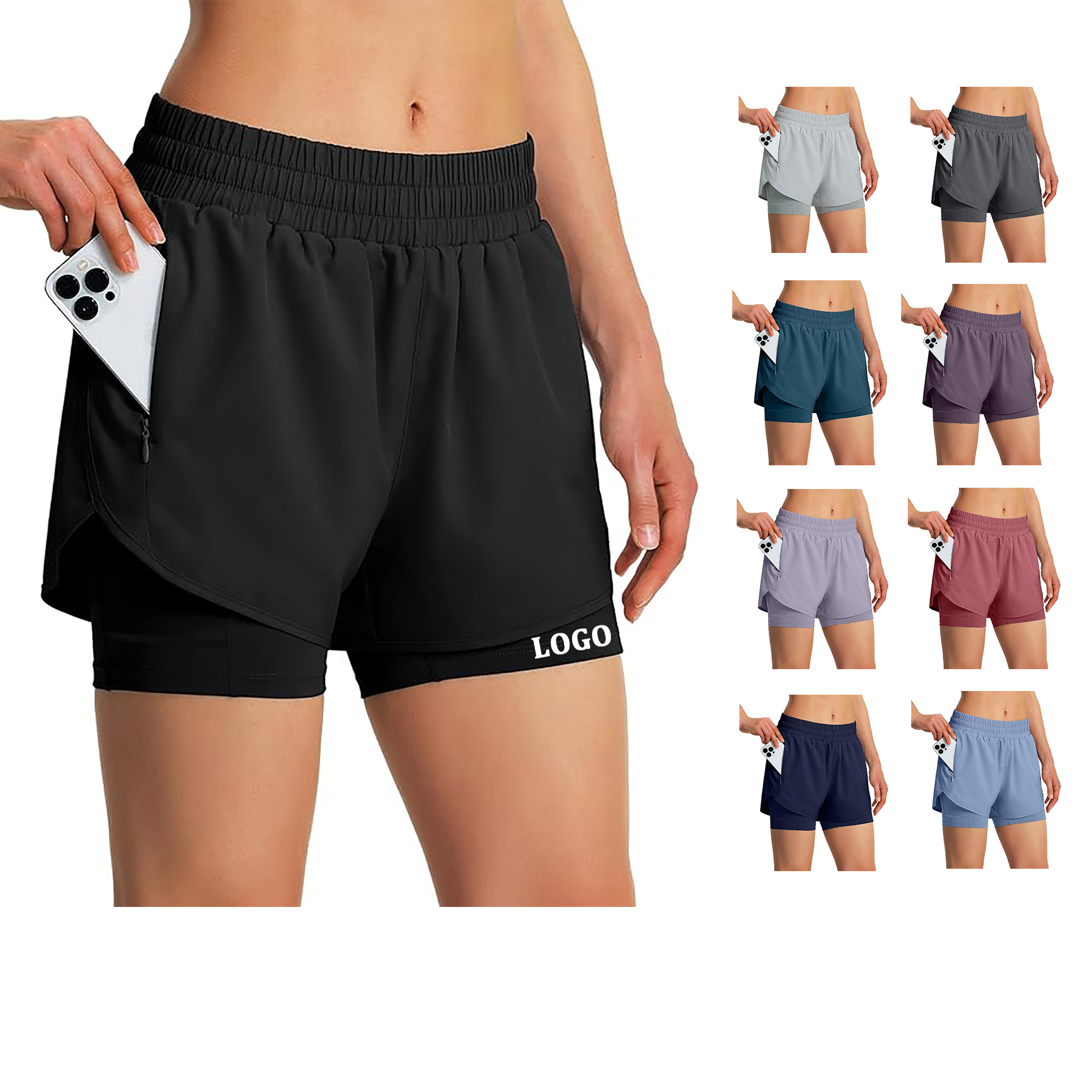 Women's2 I n 1 Quick Drying Sports Shorts with Lining 5