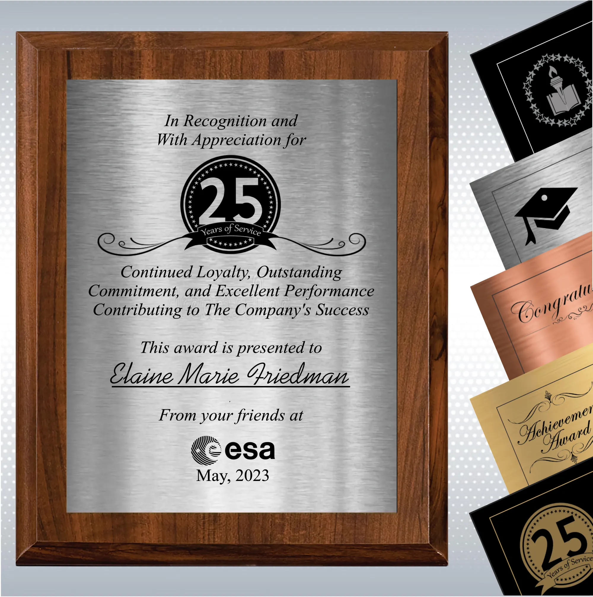 Cherry Finish Years of Service Gift Award 5