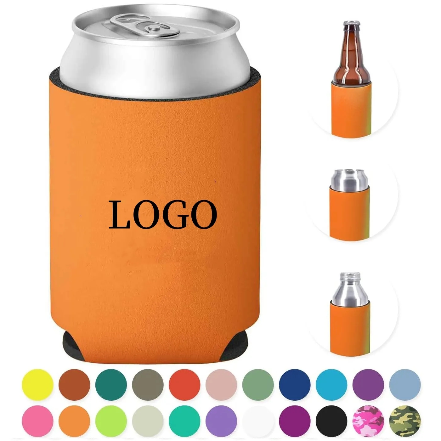 Collapsible Neoprene Can Cooler Holder, custom koozie with logo imprint 4
