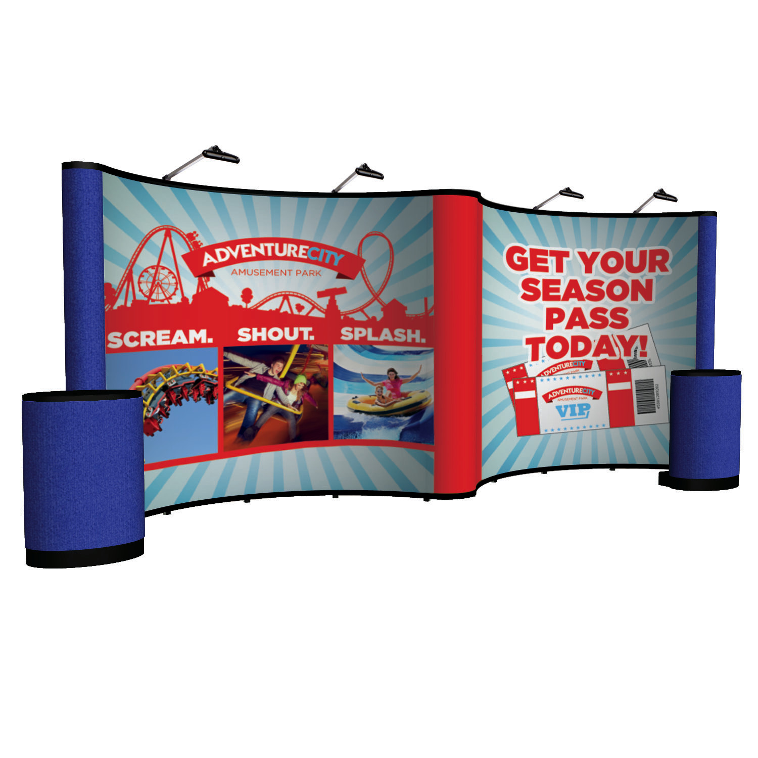 20' Gullwing Show 'N Rise Floor Display Kit (Mural with Fabric Ends) 2