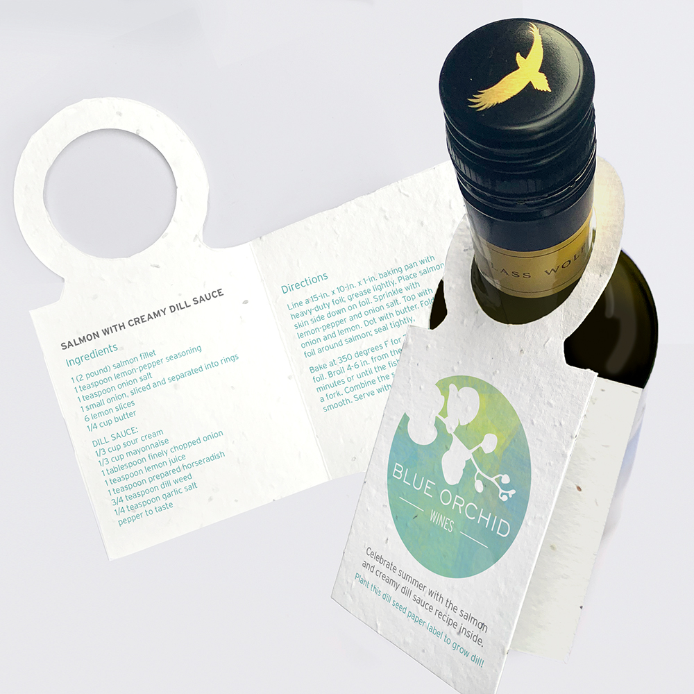 Double-Sided Seed Paper Wine Bottle Tag With Fold 4