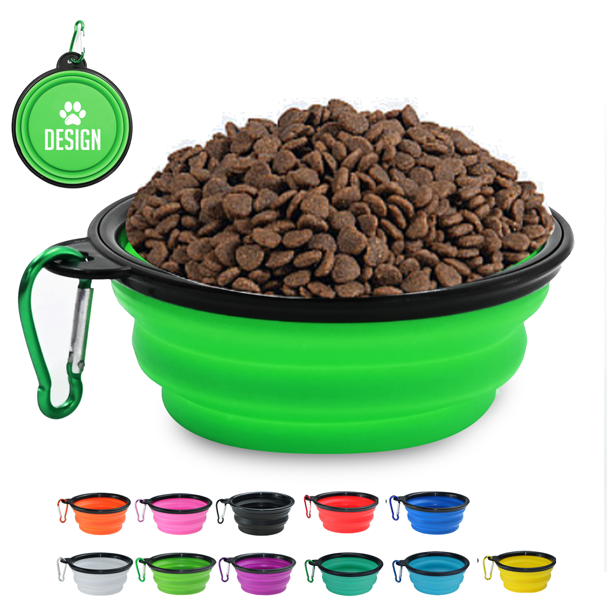 Foldable Pet Bowl with Carabiner Hook for Hiking 2