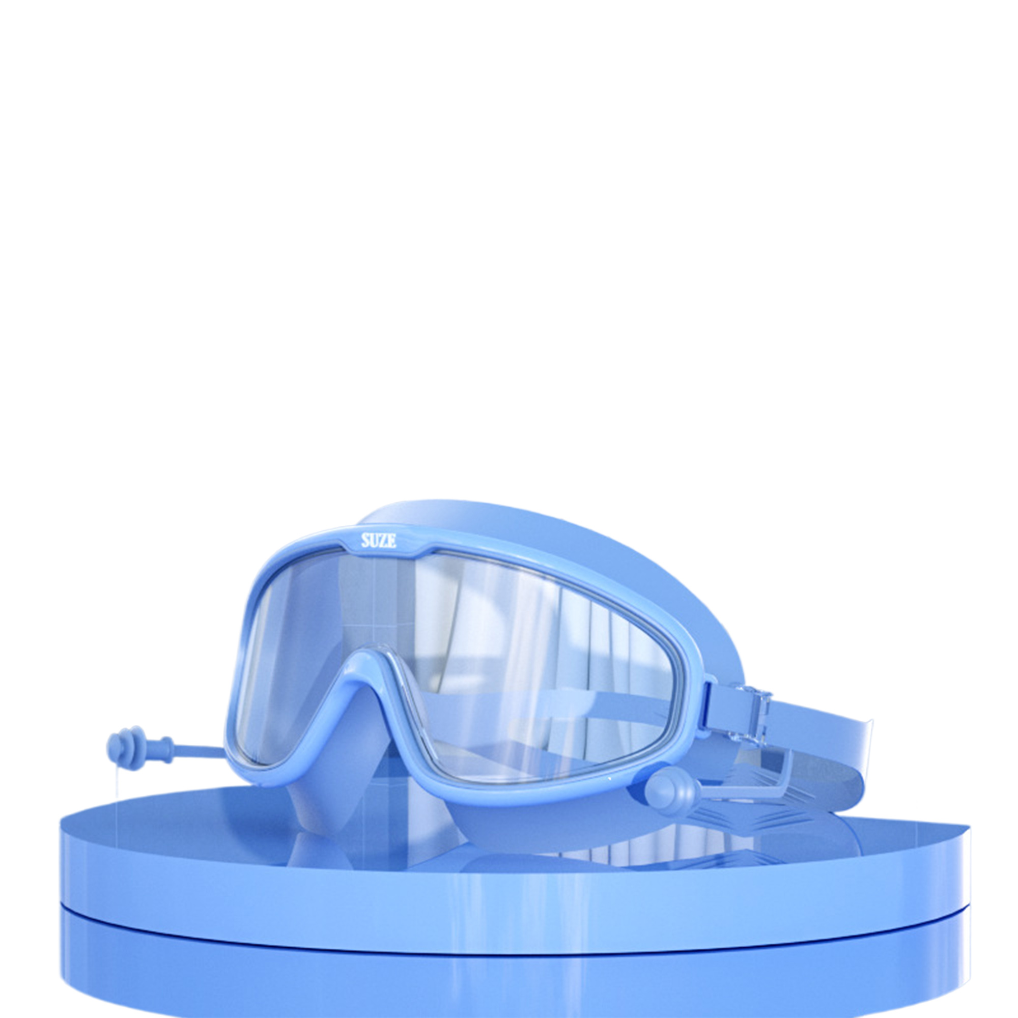 Large Frame Swimming Goggles With Earplugs 3