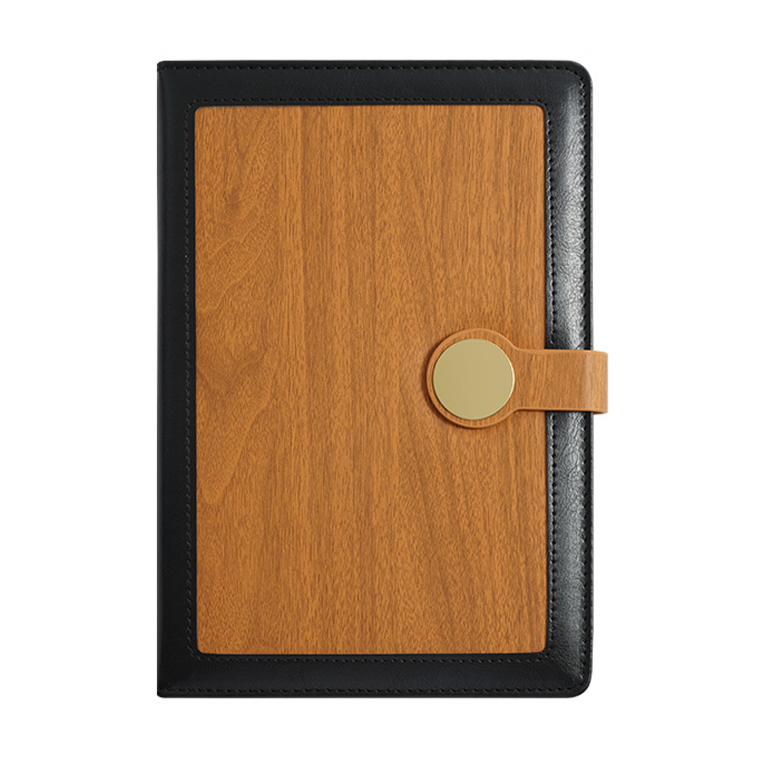 A5 PU Leather Metal Clasp Wood Grain Notebook 7