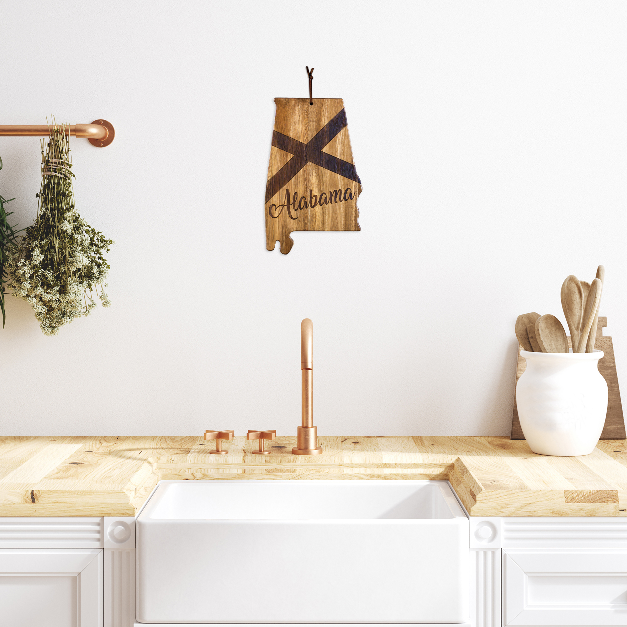 Rock & Branch® Origins Series Alabama State Shaped Wood Serving and Cutting Board 4
