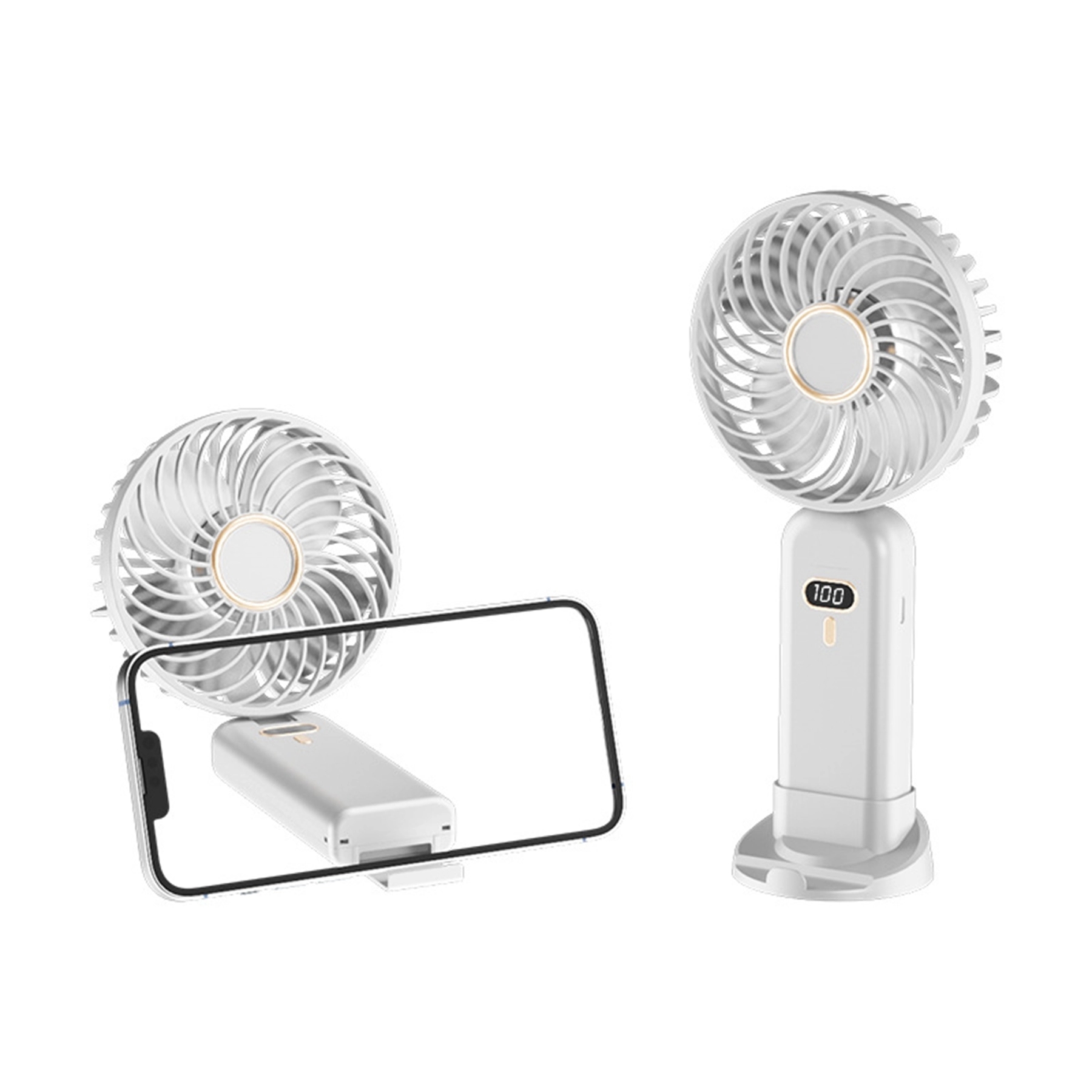 3000 mAh Folding Stand Fan with Digital Display 3