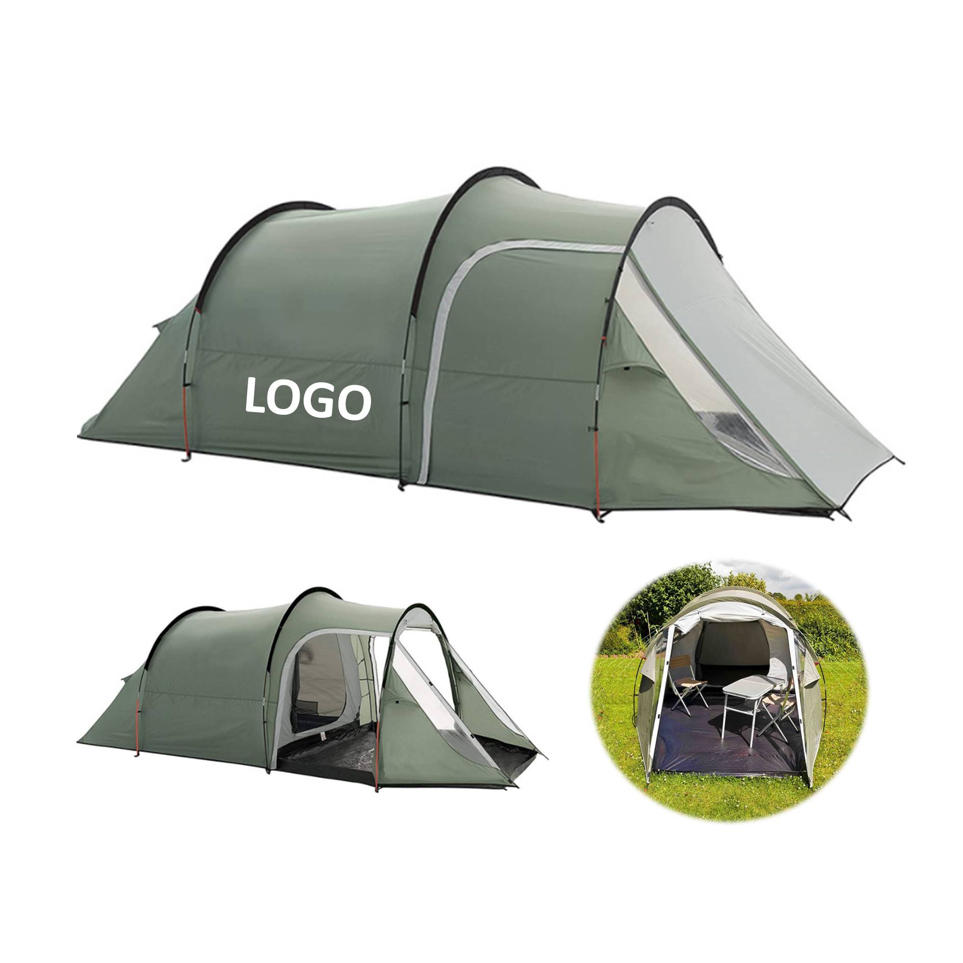 Outdoor Camping Tent With Rainproof Canopy 2