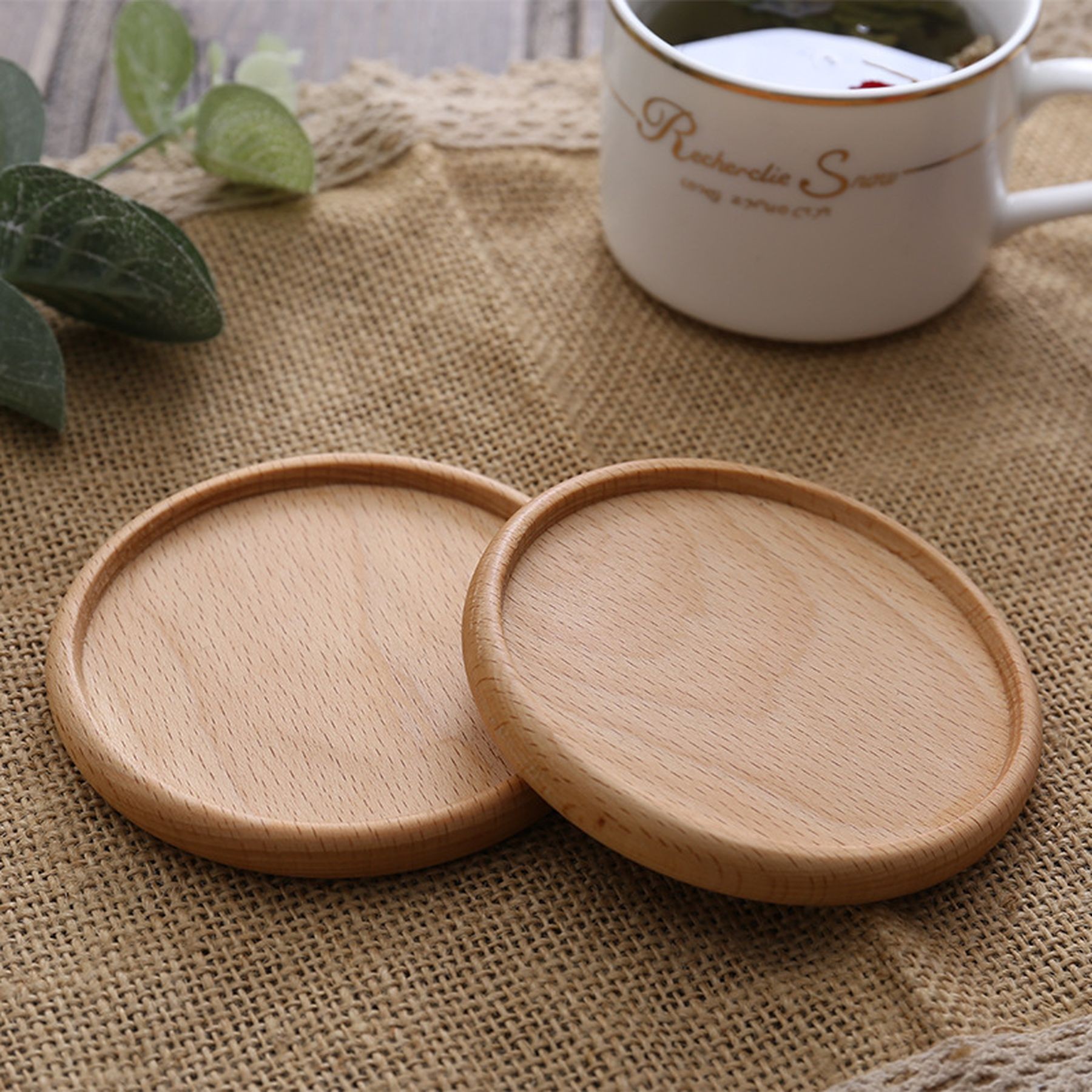 Natural Beech Wood Coaster 4