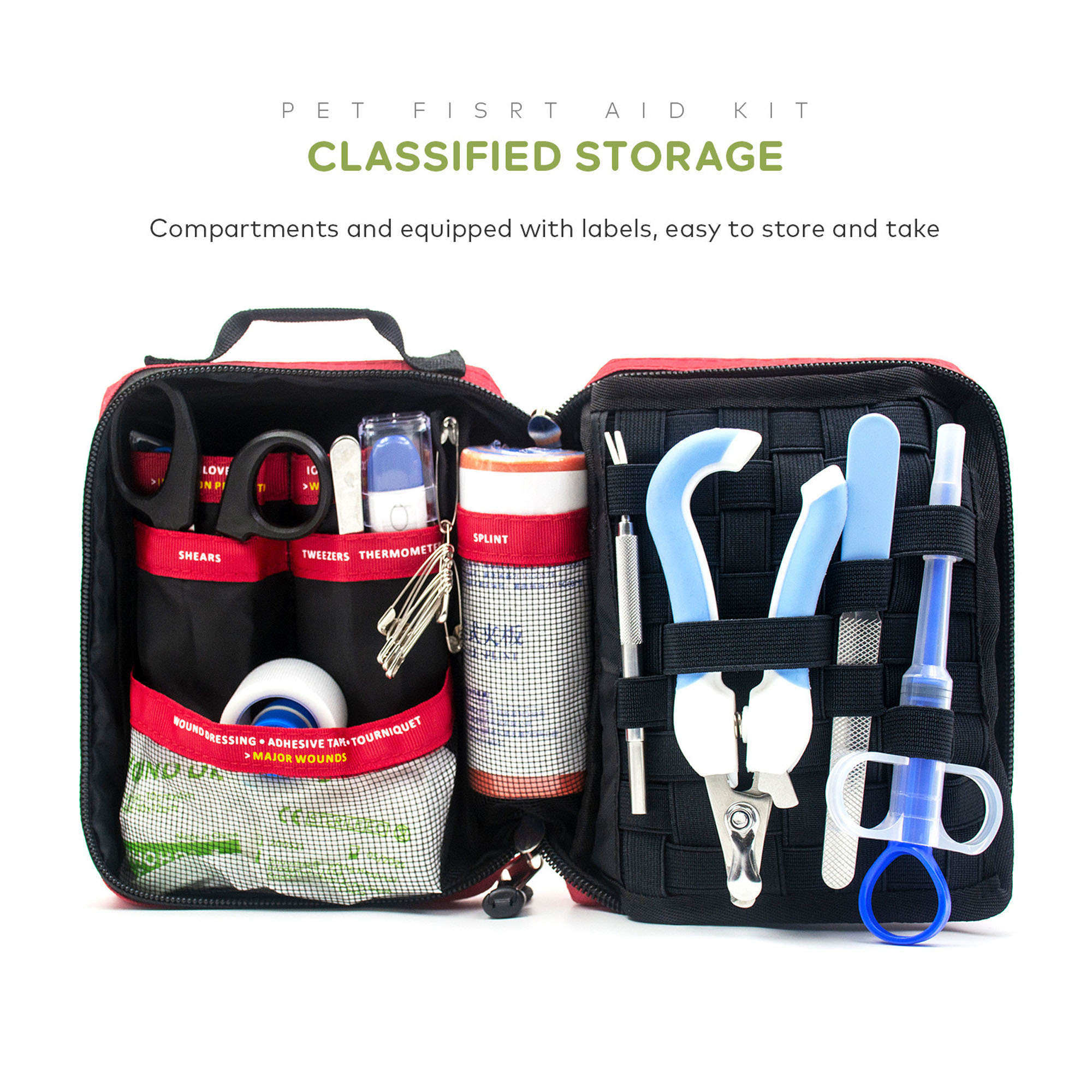 Waterproof Nylon Cloth Compact Nylon Pet First Aid Kit ?C Perfect For Travel And Everyday Use 3