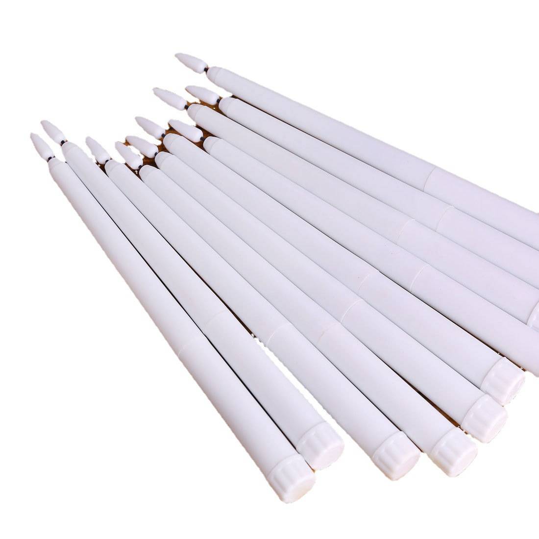 Flameless Ivory Taper Candles Flickering with 10-Key Remote 7