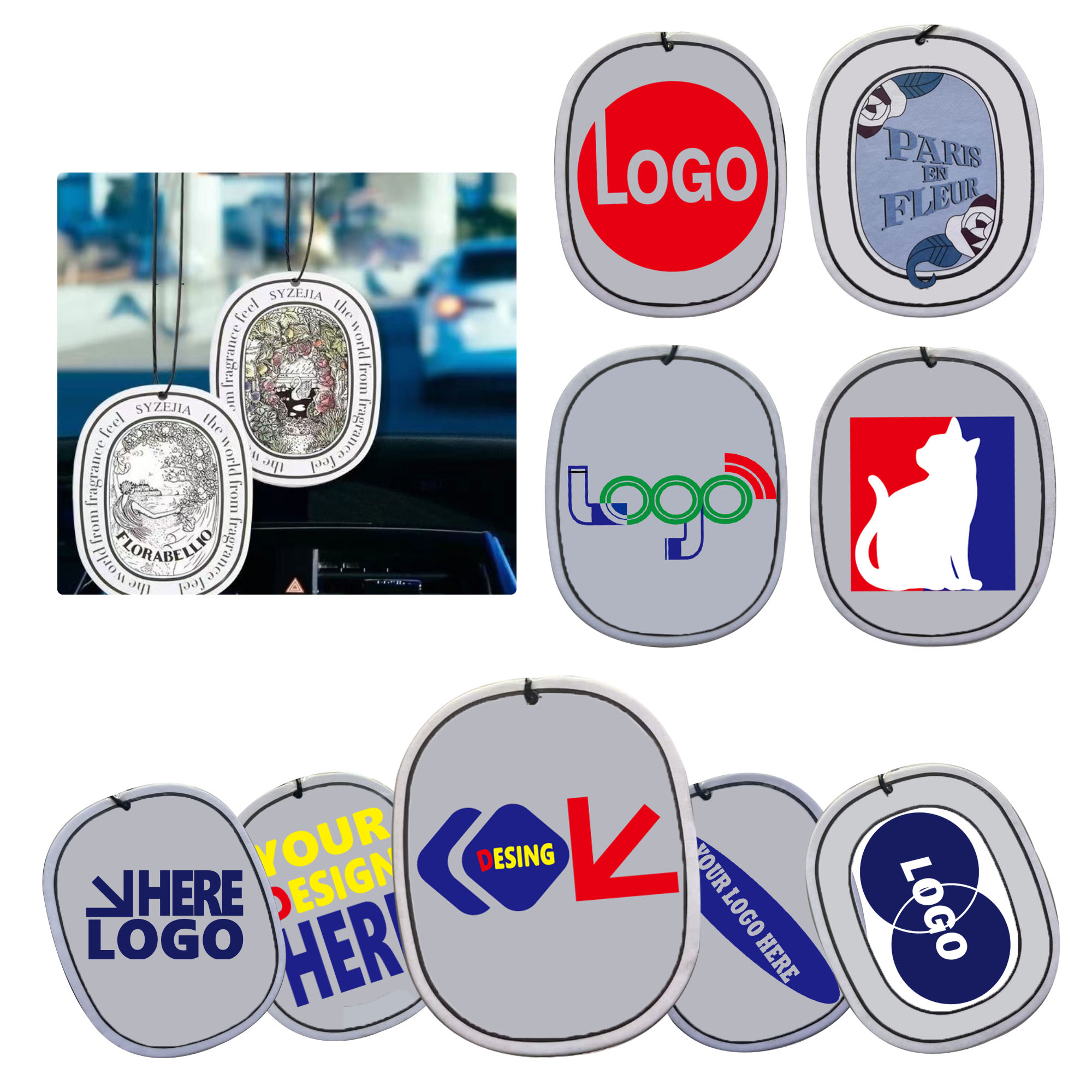 MOQ1000 Hangar Car Rearview Mirror Air Freshener 2