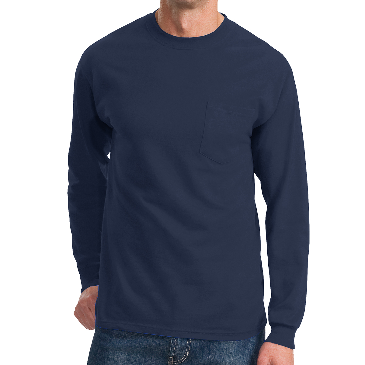 Port & Company® Tall Long Sleeve Essential Pocket Tee 20