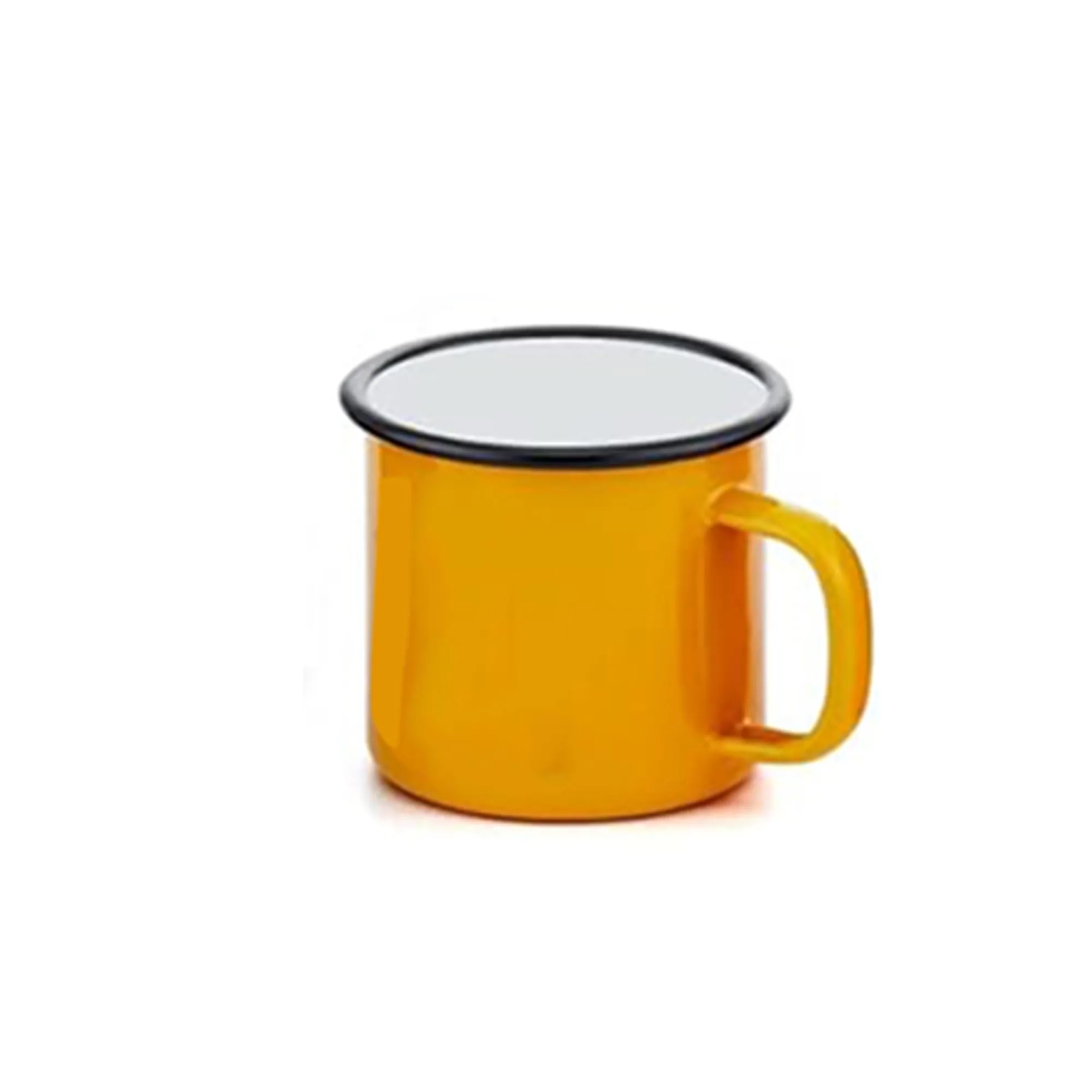 Blue and White Dot Logo Custom Metal Enamel Mug 4