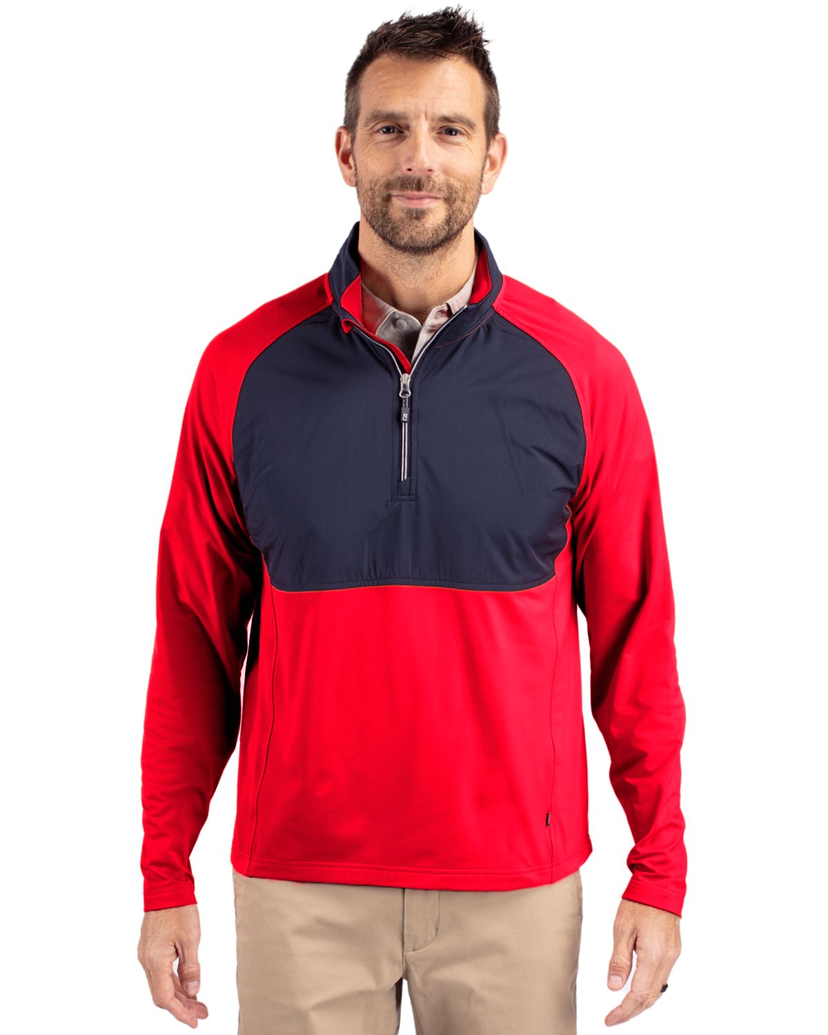 Cutter & Buck Adapt Eco Knit Hybrid Recycled Mens Quarter Zip 86