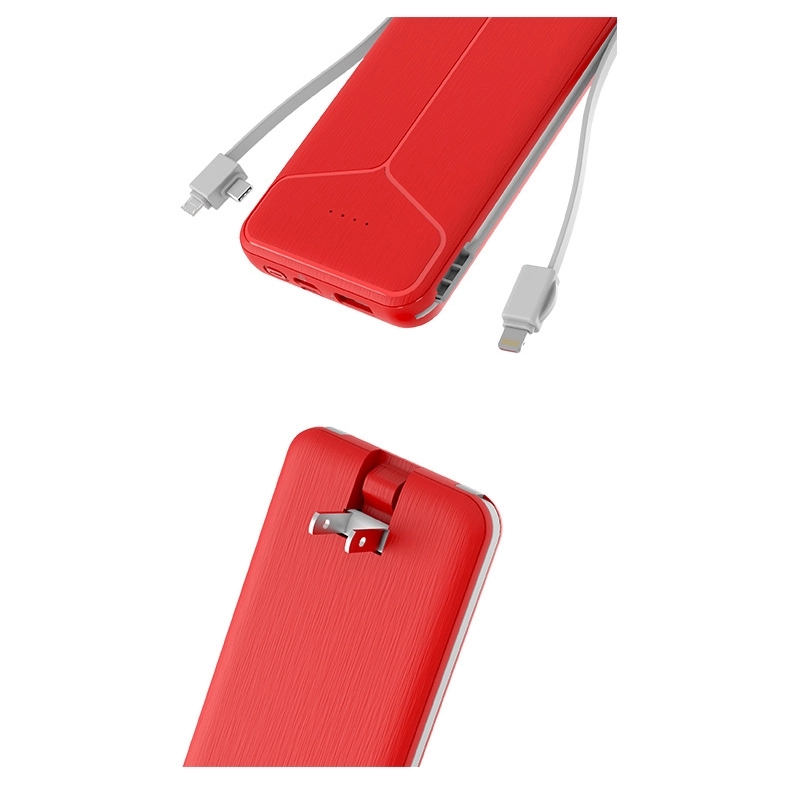 Power Bank with Plug Ultra Slim 10000mAh 3