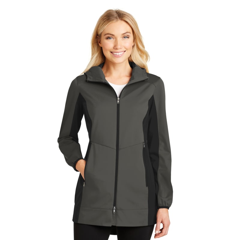 Port Authority Women's Active Hooded Soft Shell Jacket. 3