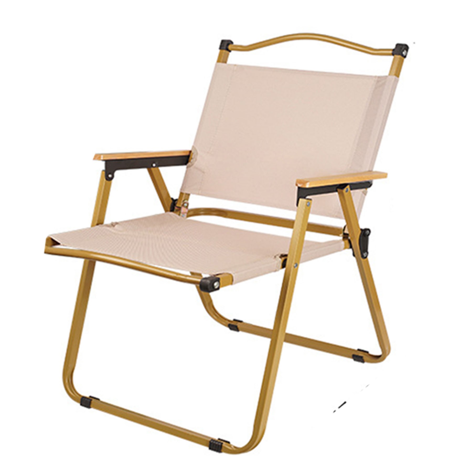 Portable Camping Folding Chair With Wooden Armrest 2