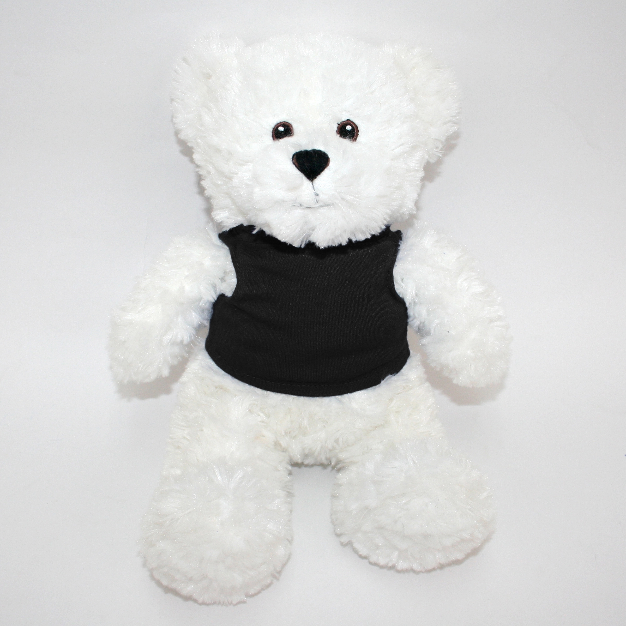12" White Bear with Embroidered Eyes 21