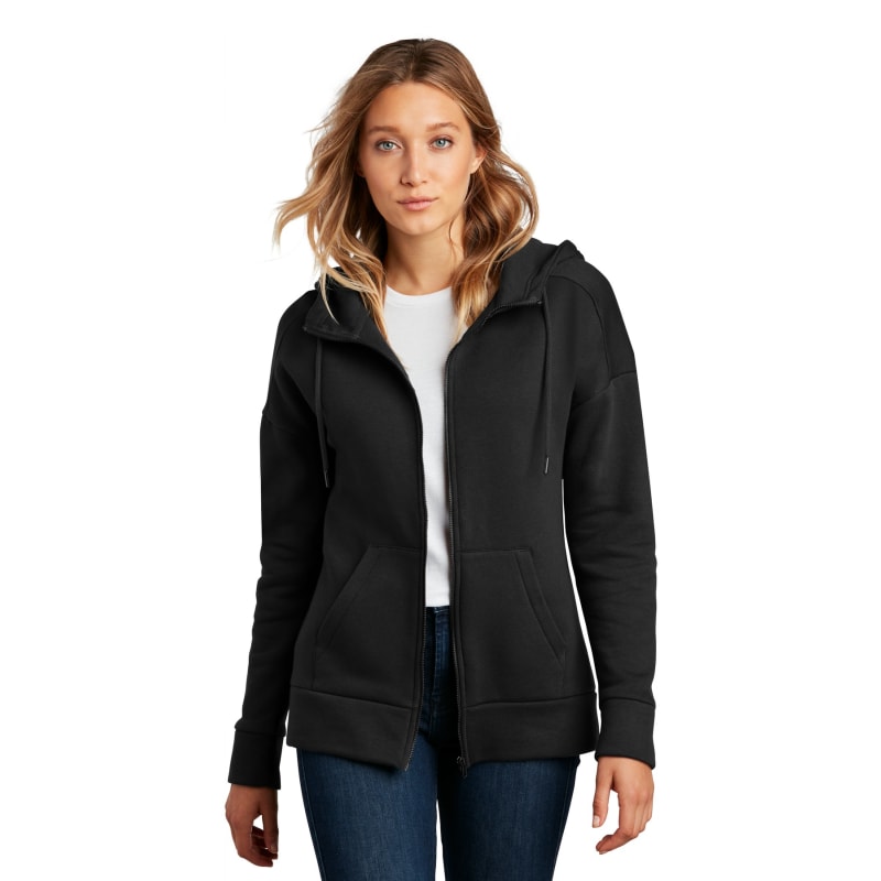 District Women's Perfect Weight Fleece Drop Shoulder Full-Zip Hoodie 8