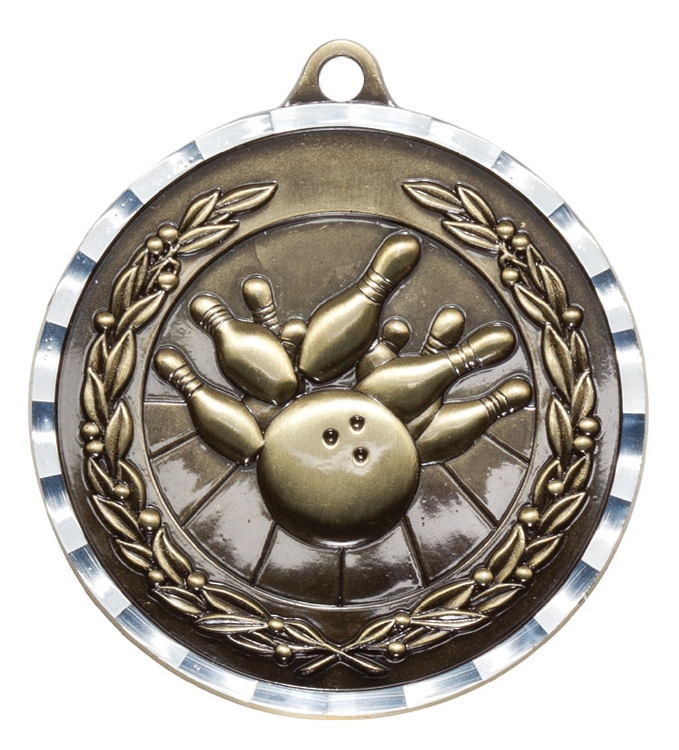 2" Bowling Diamond Cut Medal 2