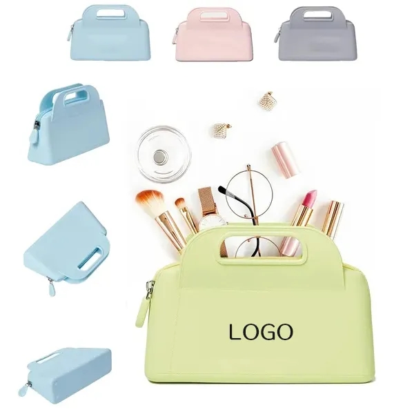 Compact Silicone Makeup Bag with Handle 15