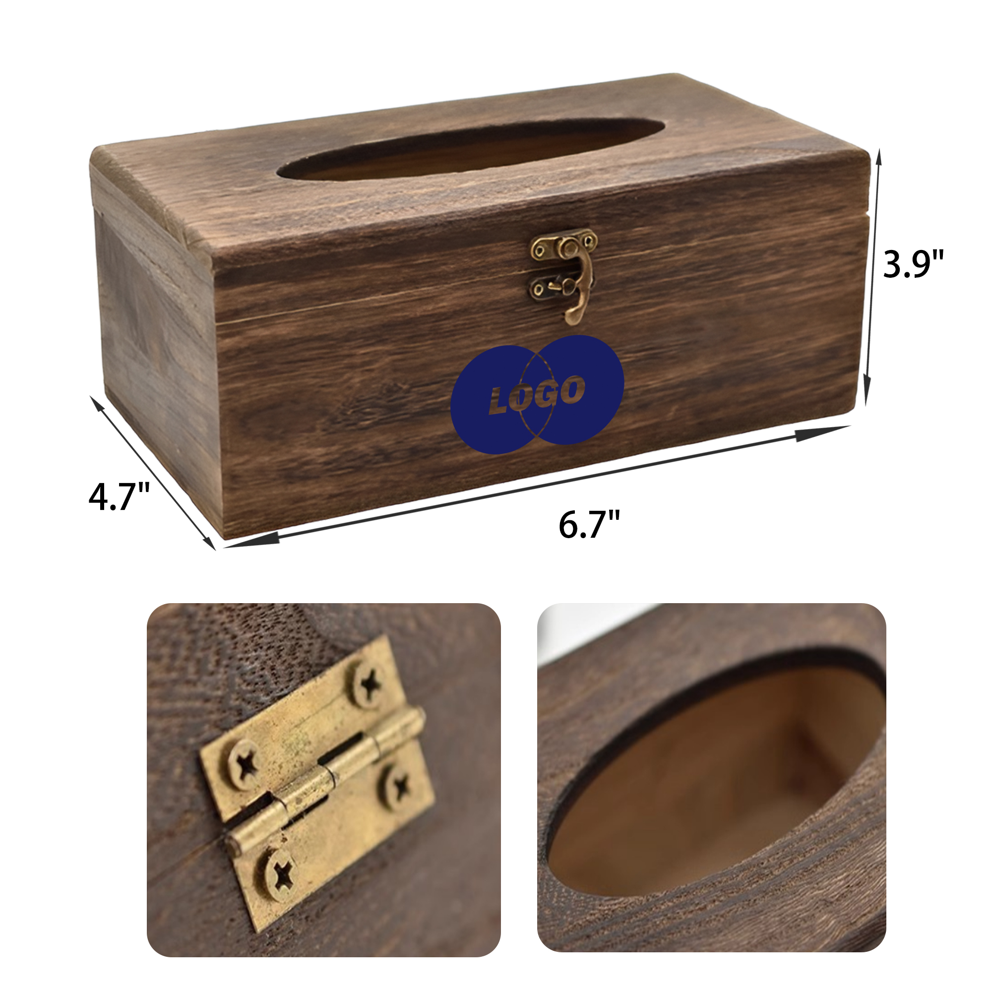 MOQ 50 PCS Warm Wooden Tissue Box 3