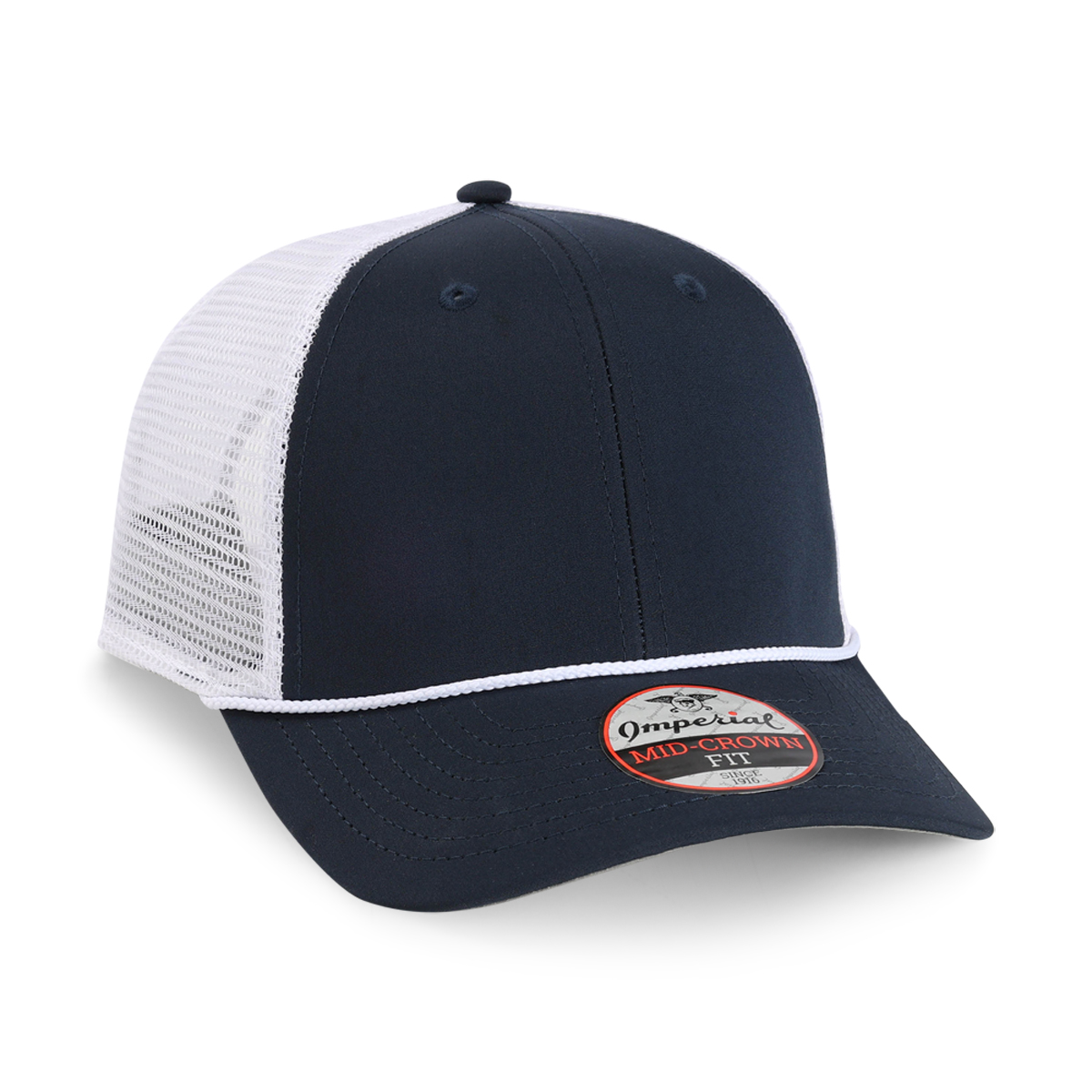 Imperial 7055 6-Panel The Night Owl Performance Rope Cap w/ Leatherette Patches or Embroidery 32