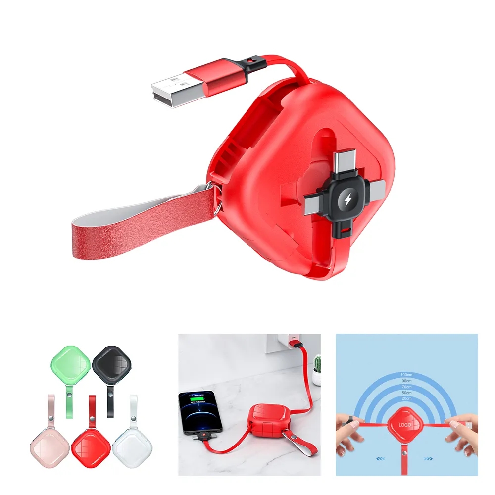 Mini Square Multi Charging Cable With Mobile Phone Holder 3