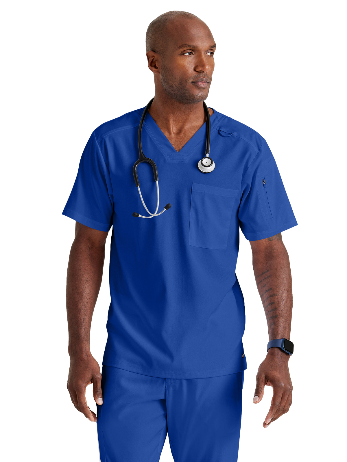 Grey's Anatomy Spandex Stretch - Men's Two-Pocket V-Neck Murphy Scrub Top 13