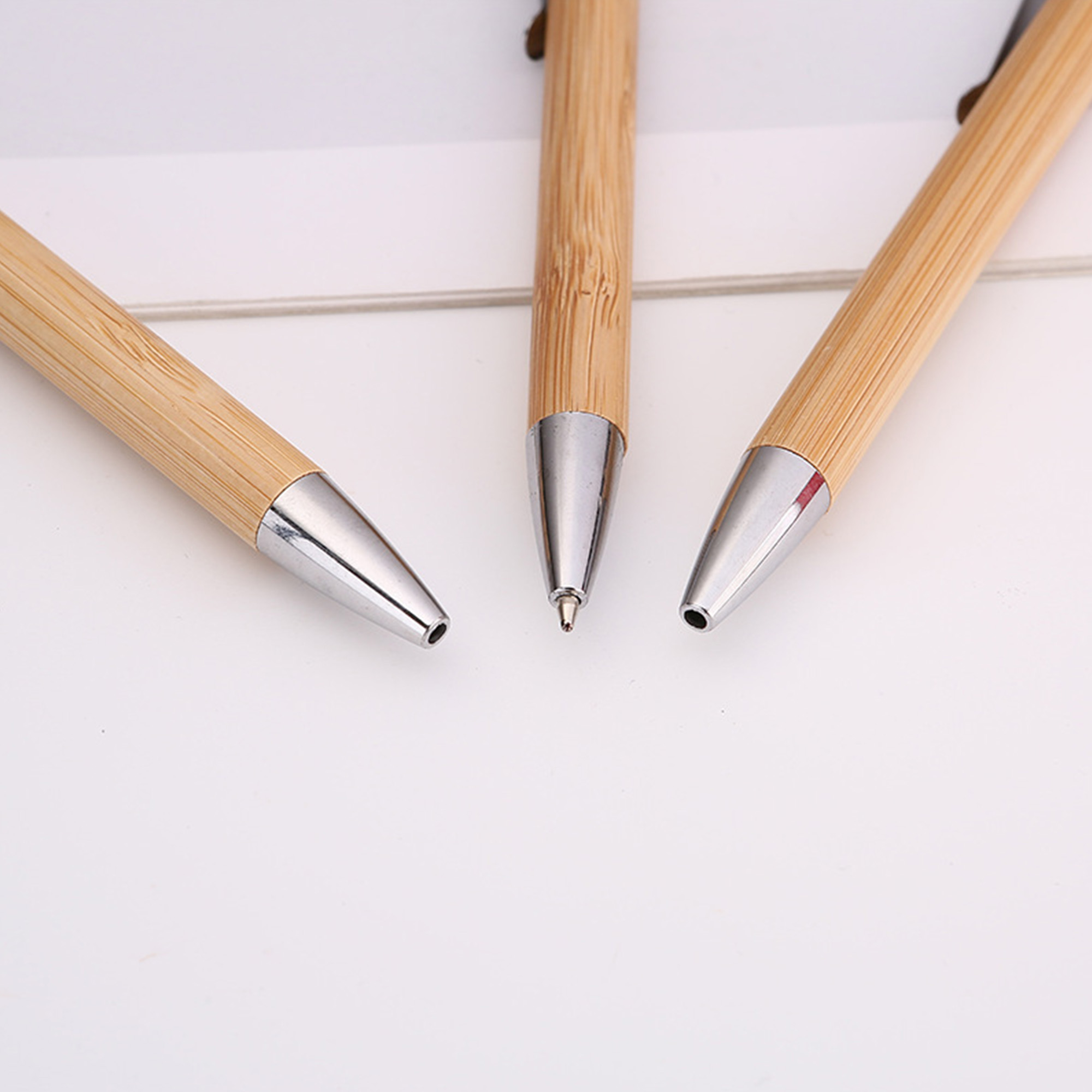 Plastic Wood Grain Click Ballpoint Pen With Clip 4