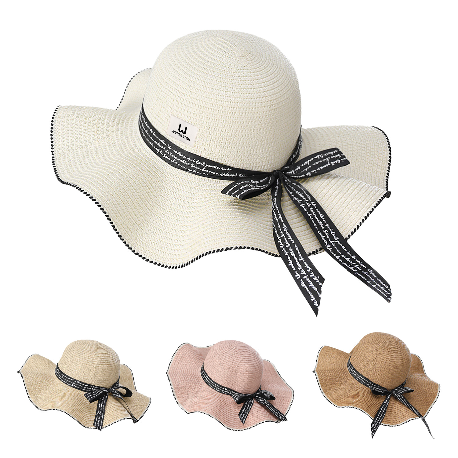 Women's bow straw sun hat 2