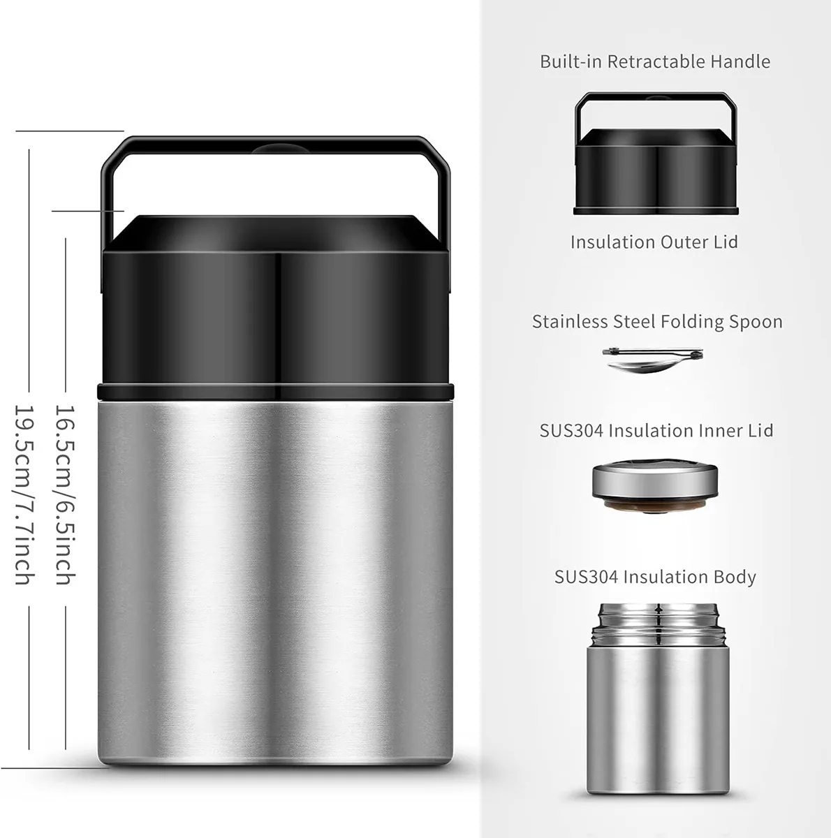 Custom 41oz Vacuum Insulated Portable Stainless Food Jar 2