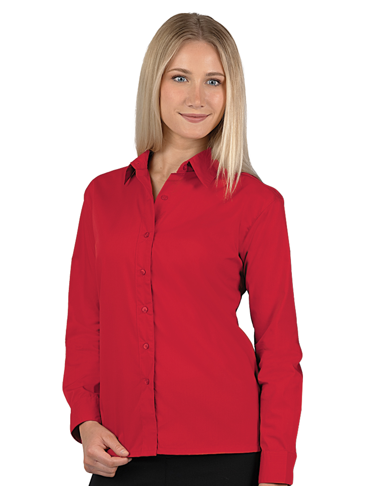 Blue Generation - Women's Pocketless Long Sleeve Poplin Shirt 37