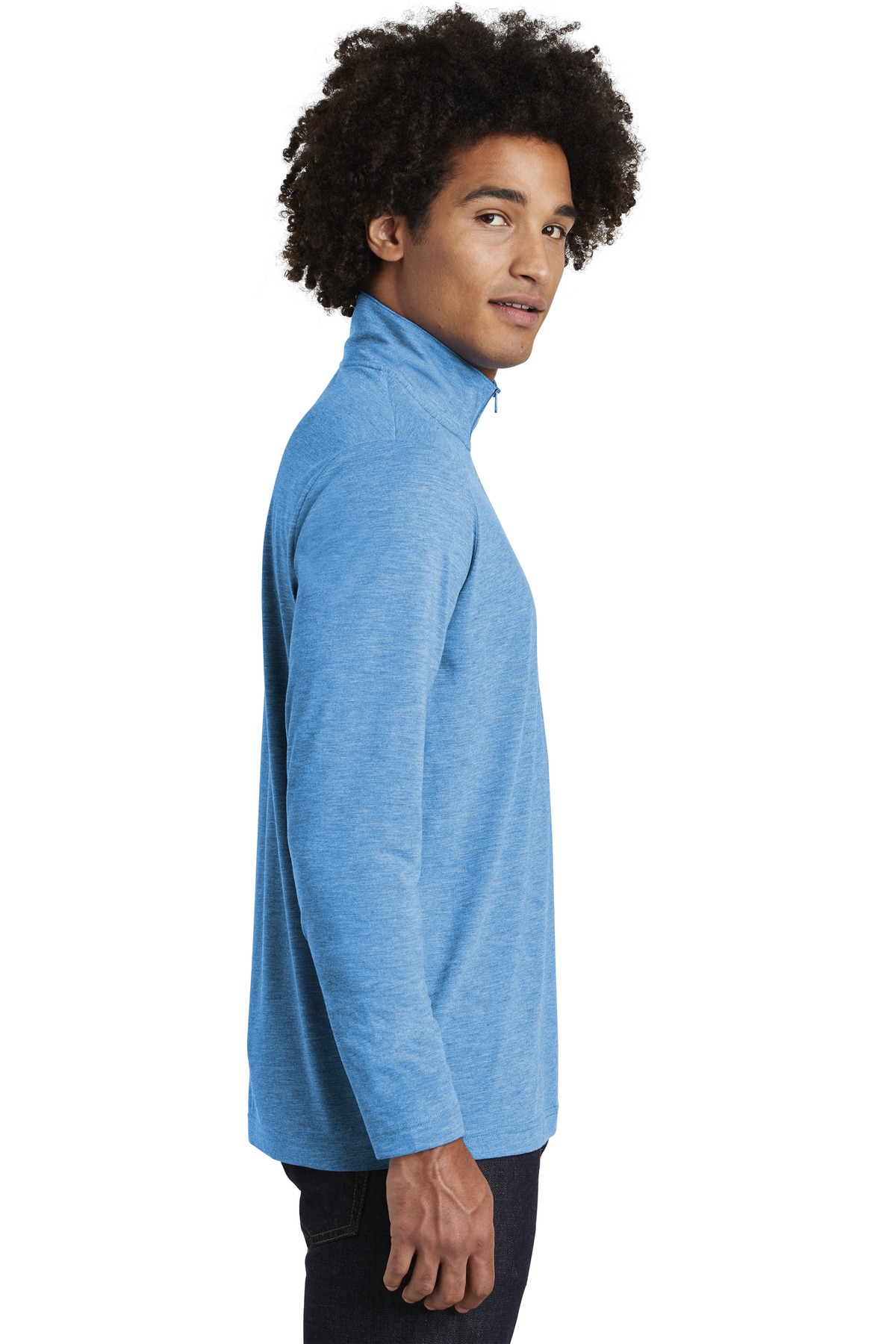 Sport-Tek PosiCharge Tri-Blend Wicking 1/4-Zip Pullover. ST407, custom hoodie or sweatshirt with logo imprint 10