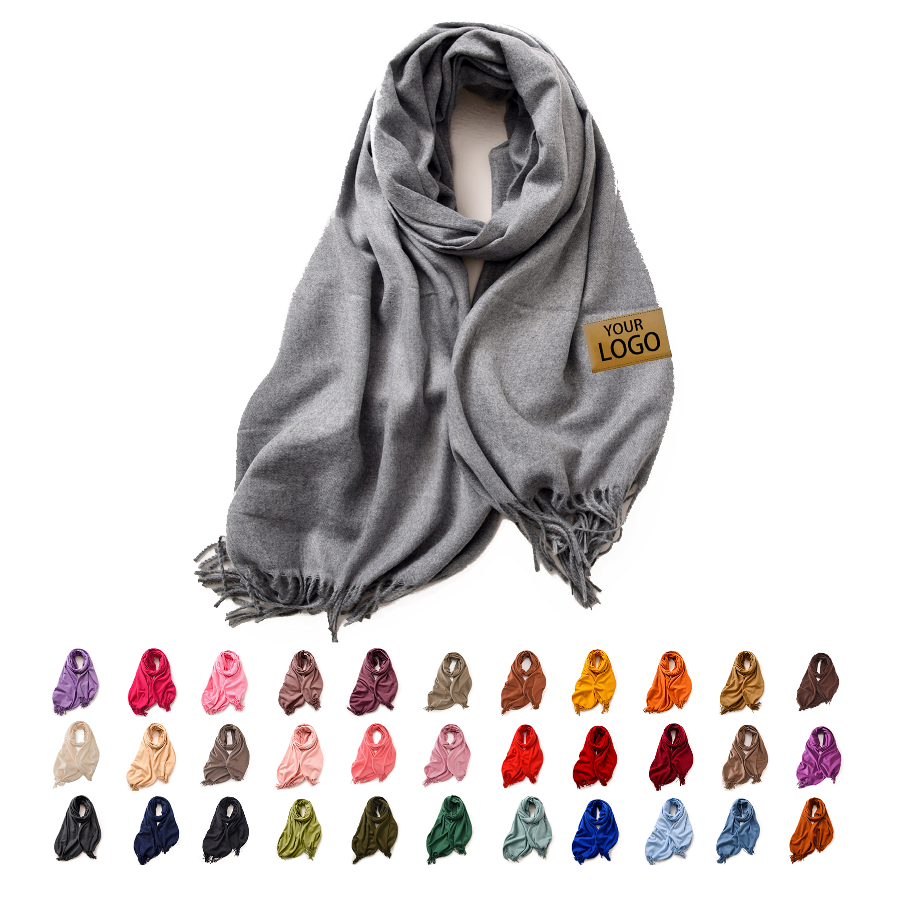 Women Large Soft Cashmere Silky Shawl Scarf 2