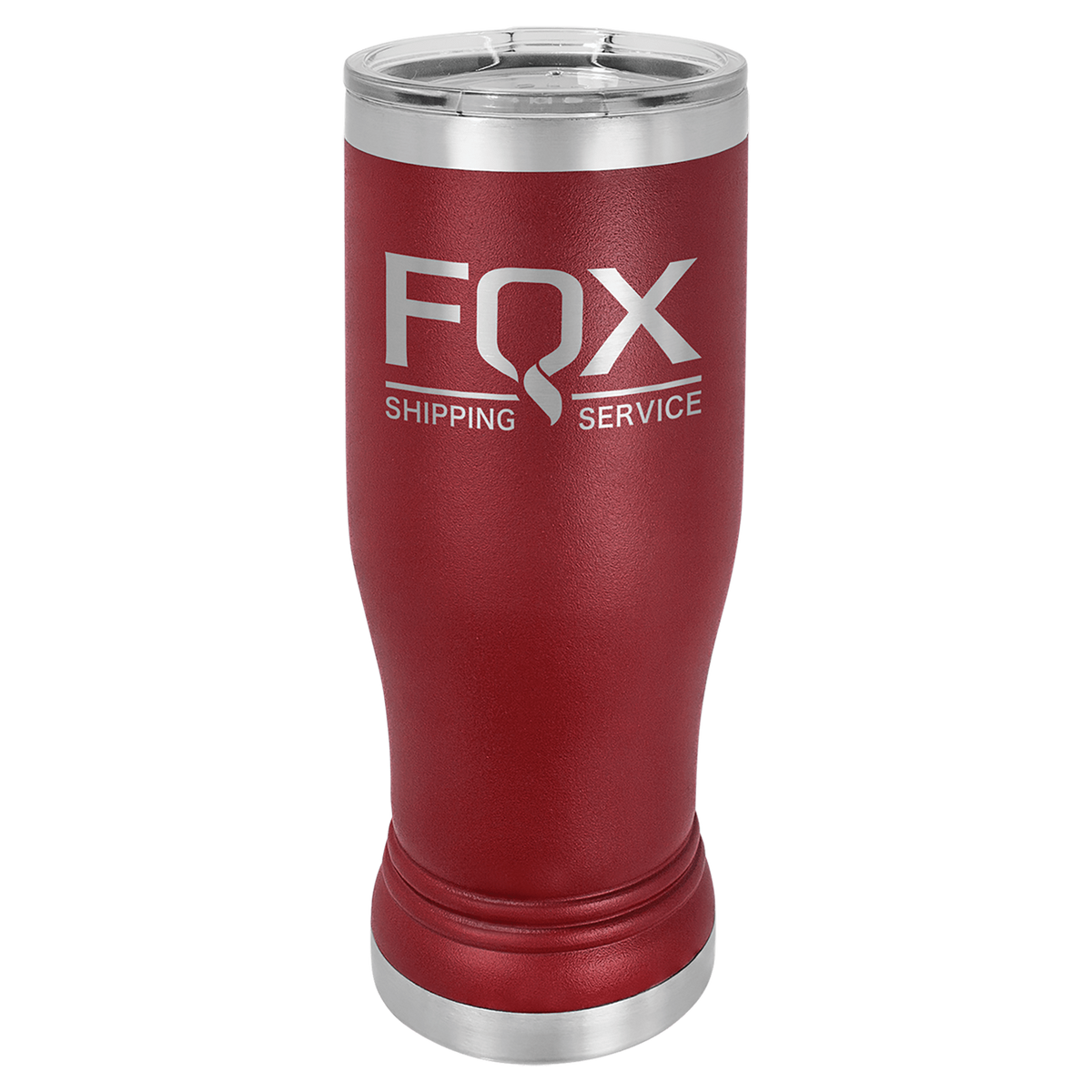 Maroon 14 oz. Polar Camel Pilsner with Clear Lid 3