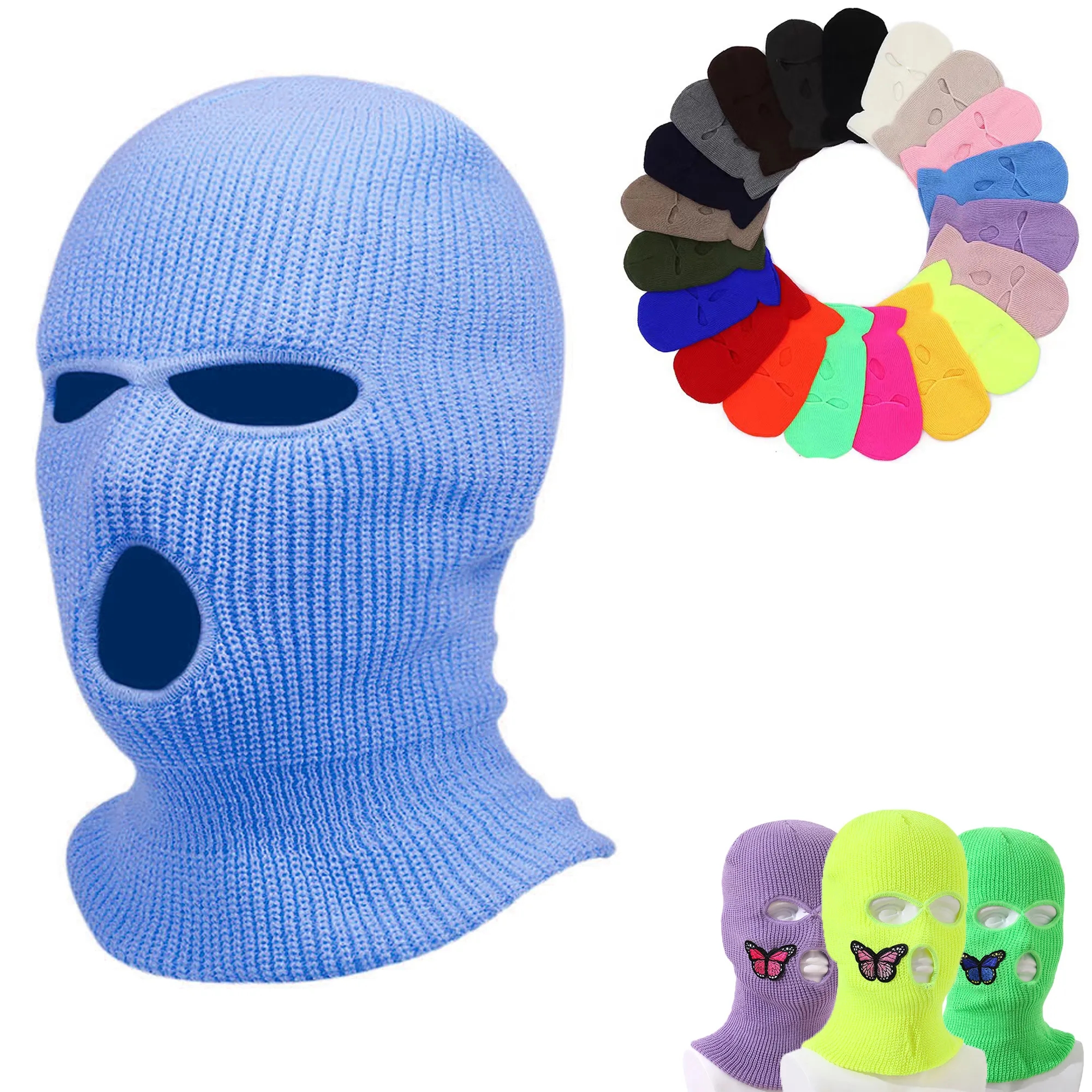 Winter Warm 3 Holes Knit Ski Balaclava Mask MOQ50pcs 4