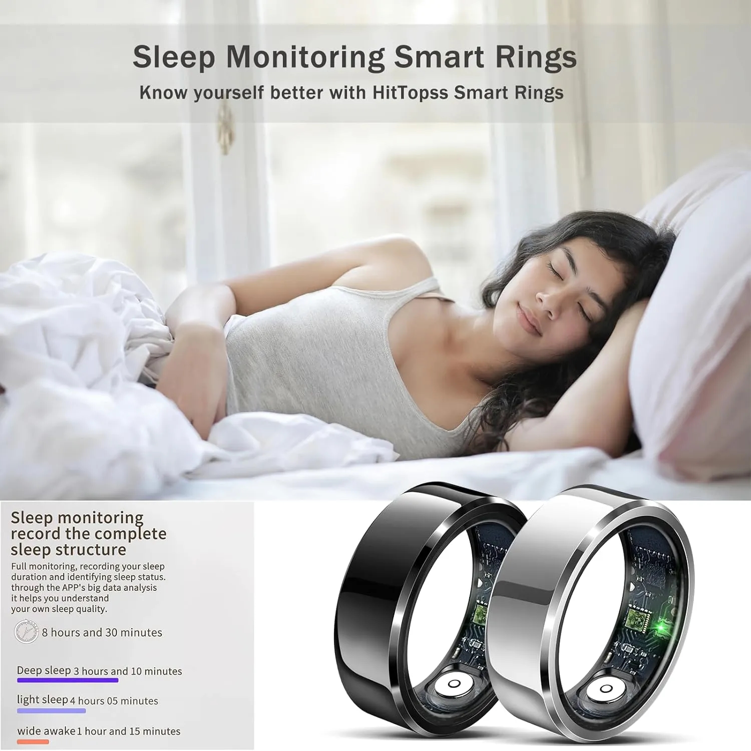 Smart Fitness Ring Health Monitor Heart Rate Sleep Tracking 8