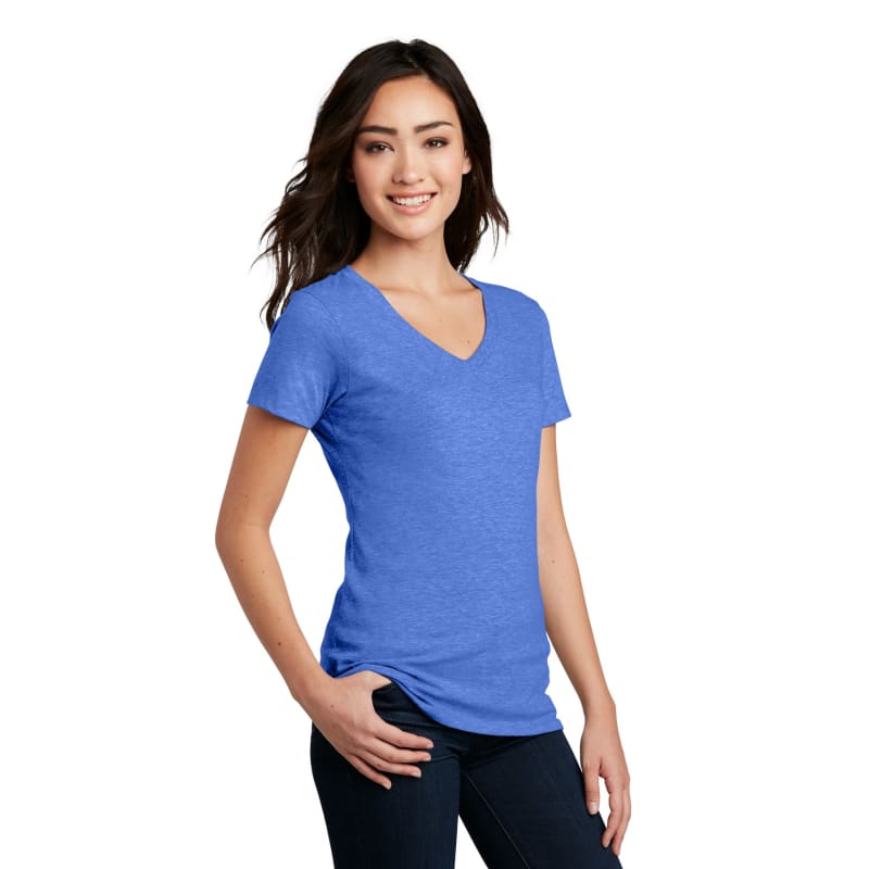 District Women's Perfect Blend CVC V-Neck Tee. 2