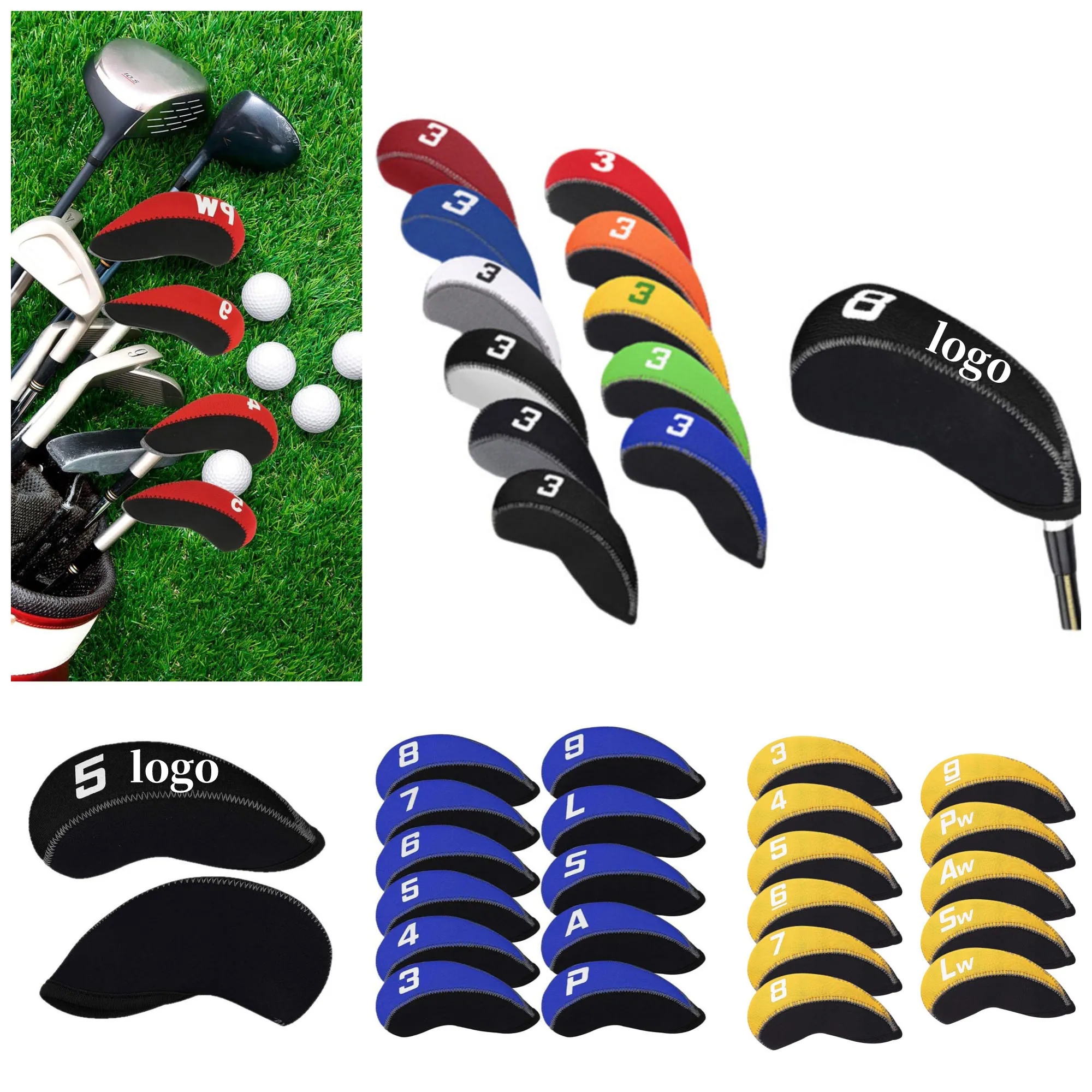 11Pcs Neoprene Number Golf Club Head Cover 9