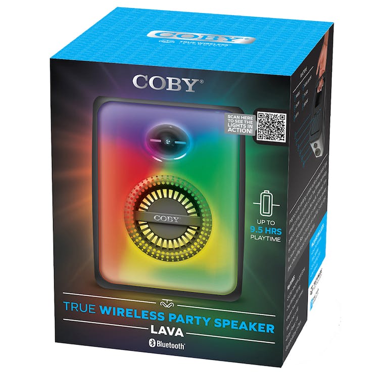 COBY Wireless Party Speakers - Black Lava Lights 1